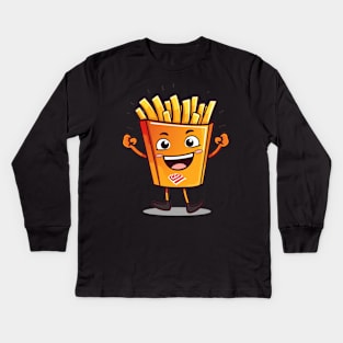 kawaii french fries T-Shirt cute potatofood Kids Long Sleeve T-Shirt